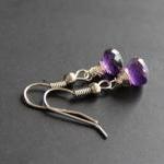 Purple Amethyst Earrings Wi..