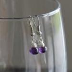 Purple Amethyst Earrings Wi..