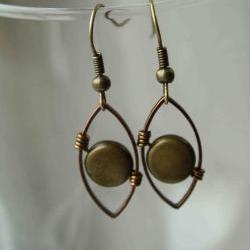 Wire Wrapped Earrings Copper  